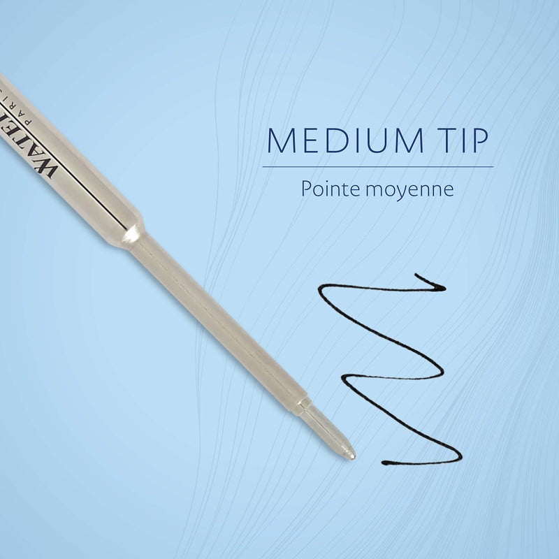 Waterman Ballpoint Pen Refills | Medium Point | Black Ink | 3 Count - Image 3